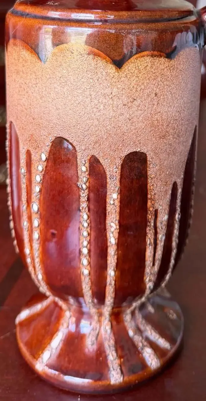 Vintage Royal Haeger Ewer Brown  sandy Lava Drip Glaze 12-inch tall